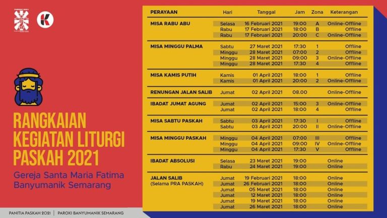 rangkaian kegiatan paskah 2021